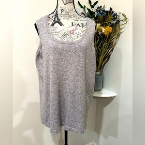 Modern Soul Pink Gray Relaxed Asymmetrical Hemline Tank Top Size 2X